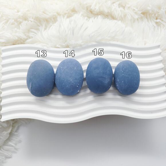 Angelite Palm Stone Healing Crystal - Picture 8 of 8